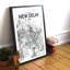 New Delhi City Map - Unframed Graphic Art Print on Paper-1935046564-1935046582