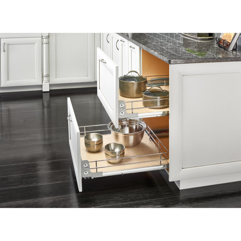 Rev-A-Shelf Solid Surface Pull Out Organizer Shelf with Soft Close, 11.69" W, Gray