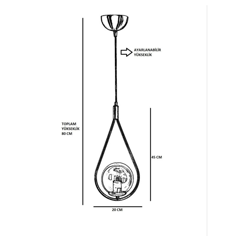 Luminaire suspendu en forme de goutte à 1 lumière Willmore, Or, Blanc