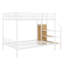 Lit superposé en métal avec tablettes en fil métallique, échelle de rangement latérale et garde-robe-114471173