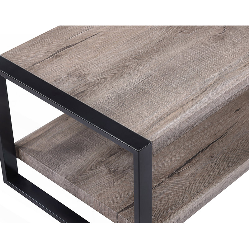 Ensemble de cocktail contemporain 3 pièces, table basse rectangulaire 1X et table de bout carrée 2X, table centrale