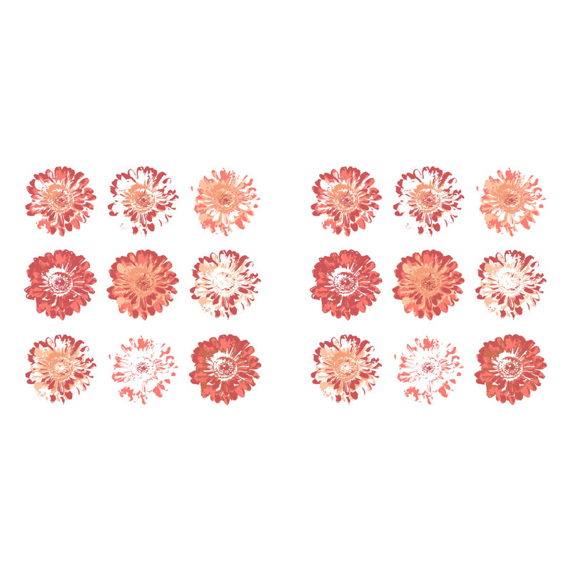 Housse de coussin d’extérieur carrée florale, 18 po x 18 po, Corail