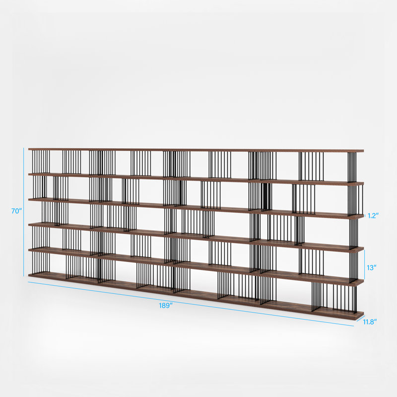 Etagere Bookcase, (5 Shelves) 70" H x 189" W x 11.8" D