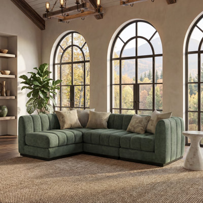 Myrhn Chenille L-Shaped Sleeper Sectional 