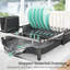 Adjustable Stainless Steel Dish Drying Rack With Cutlery Holder For Kitchen Countertops-109624328