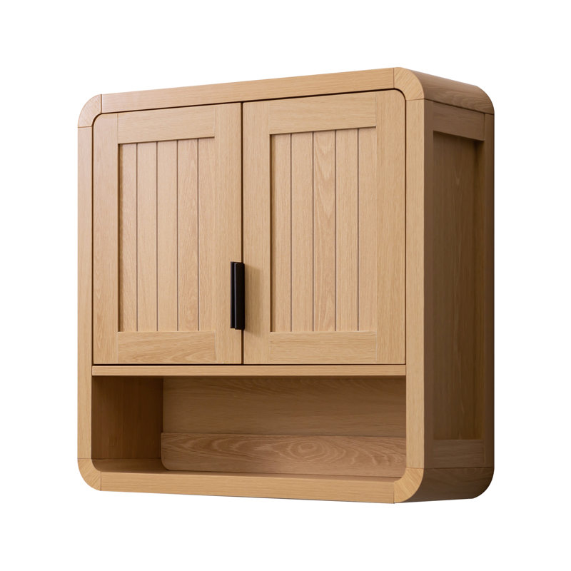 Armoire de rangement au-dessus de la toilette, organisateur courbé en bois avec tablette Japon