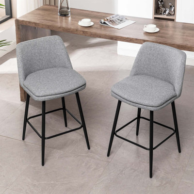 Metelus 360Â° Swivel Upholstered Barstools With Back And Metal Legs -  Corrigan StudioÂ®, F9C55363B75949E18787C52DBFAB5A5D