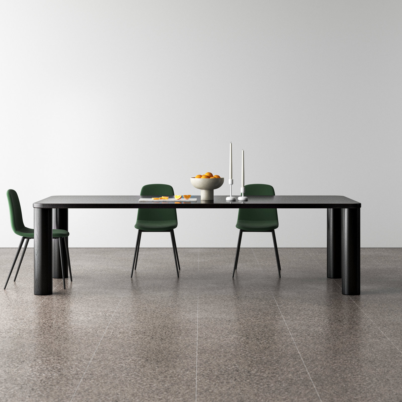 Demson 106" Dining Table, Black Oak