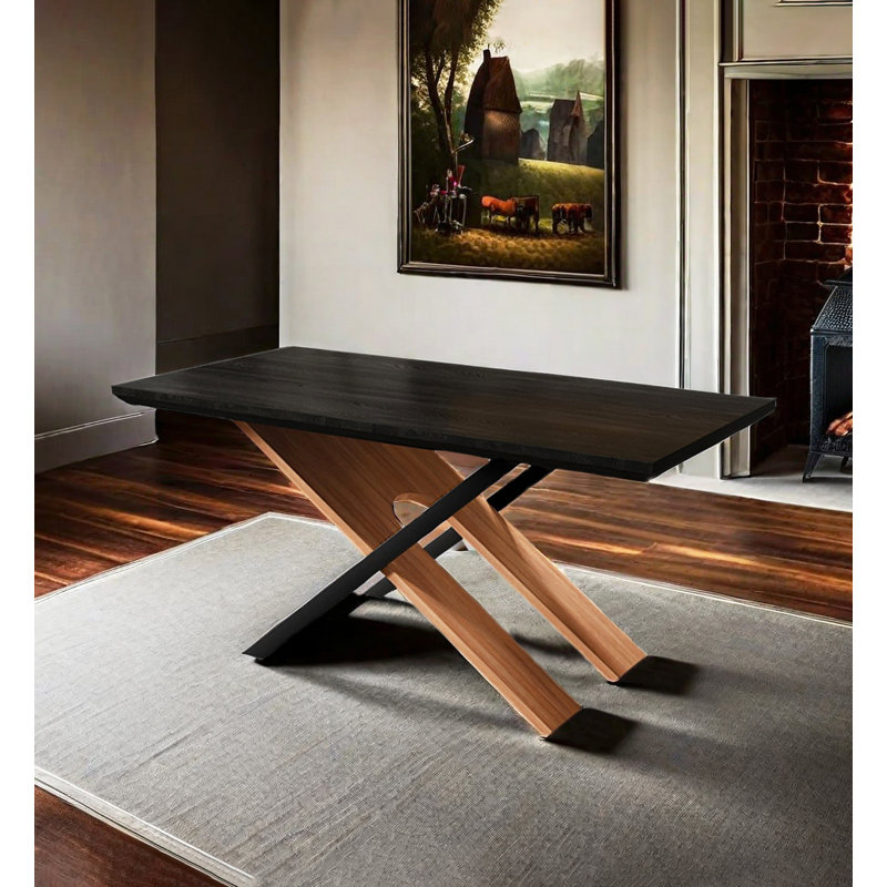 Japanese-style Creative Rectangular Solid Wood Dining Table, 29.53" H x 55.12" L x 27.56" W