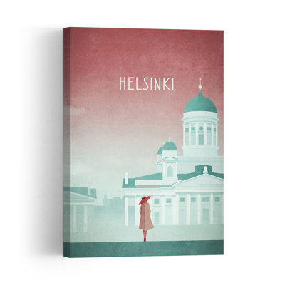 Helsinki -Helsinki Cathedral -Senate Square Classic Retro Vintage Architecture City Wall Art Print 1 Piece Wrapped Canvas Wall Art