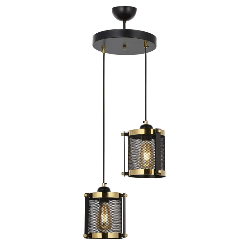 Luminaire suspendu cylindrique à 2 lumières