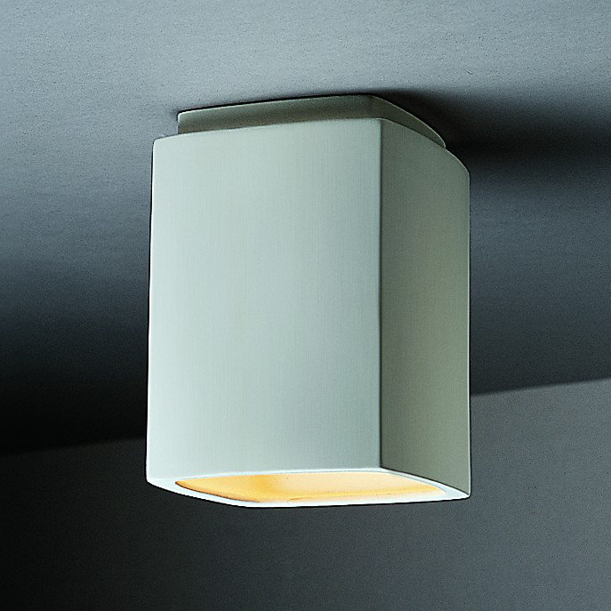 Plafonnier encastré carré 6,5" 1-light Custinne, Bisque