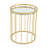Beom Metal Side End Gold Accent Table with Mirrored Glass Top Set