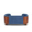 Lit pour chien surélevé de style scandinave avec pattes en bois massif et dossier en bois courbé, coussin en velours-16390601-16390647