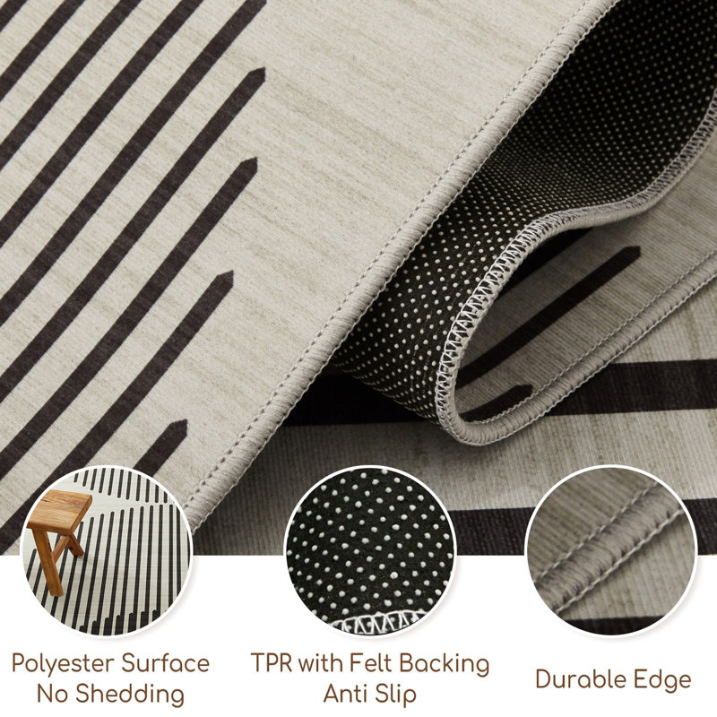 Jett Modern Pattern Printed Area Rug - Minimalist Abstract Area Rug for Contemporary Interiors, Runner 60 x 220 cm