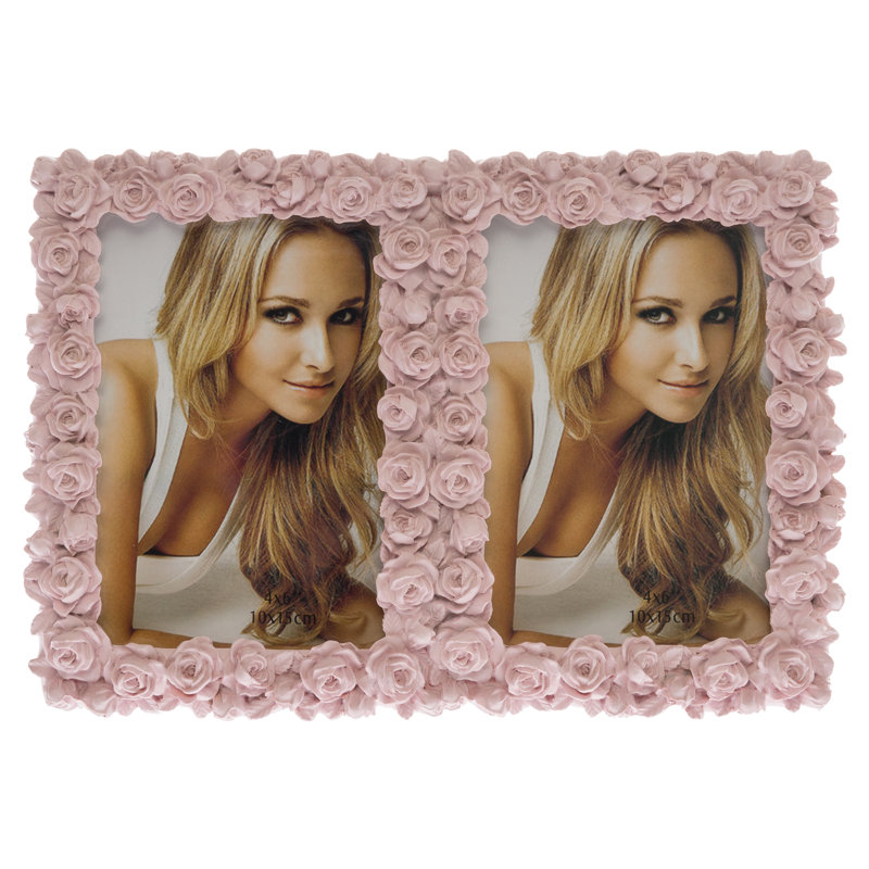 Pink Embossed Picture Frame, 18cm H x 26cm W x 3cm D