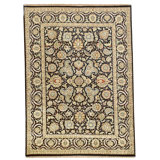 Hand Knotted Wool Area Rug in Black