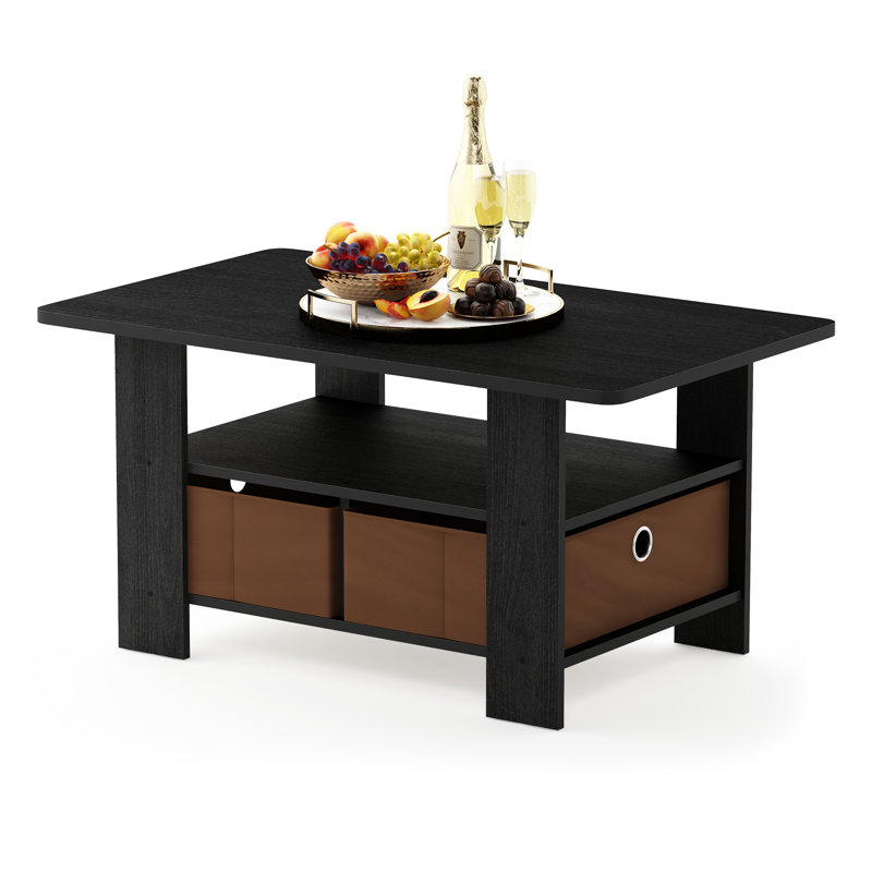 Table basse avec tiroir-bac Kenton, Plateau Americano / base brun moyen