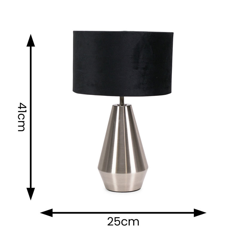 Metal Table Lamp, Black, Silver