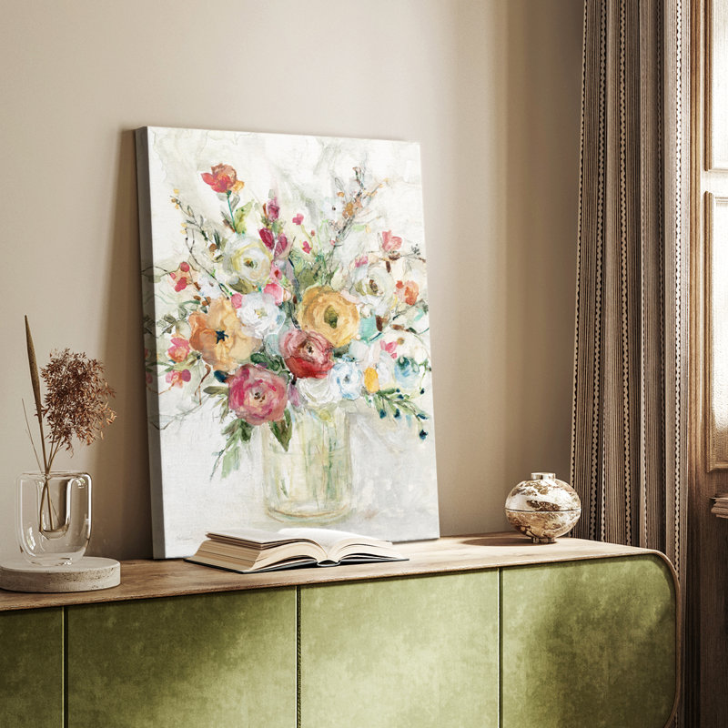 Bouquet contemporain - galerie Cavas sur mesure, H 27 po x l 18 po