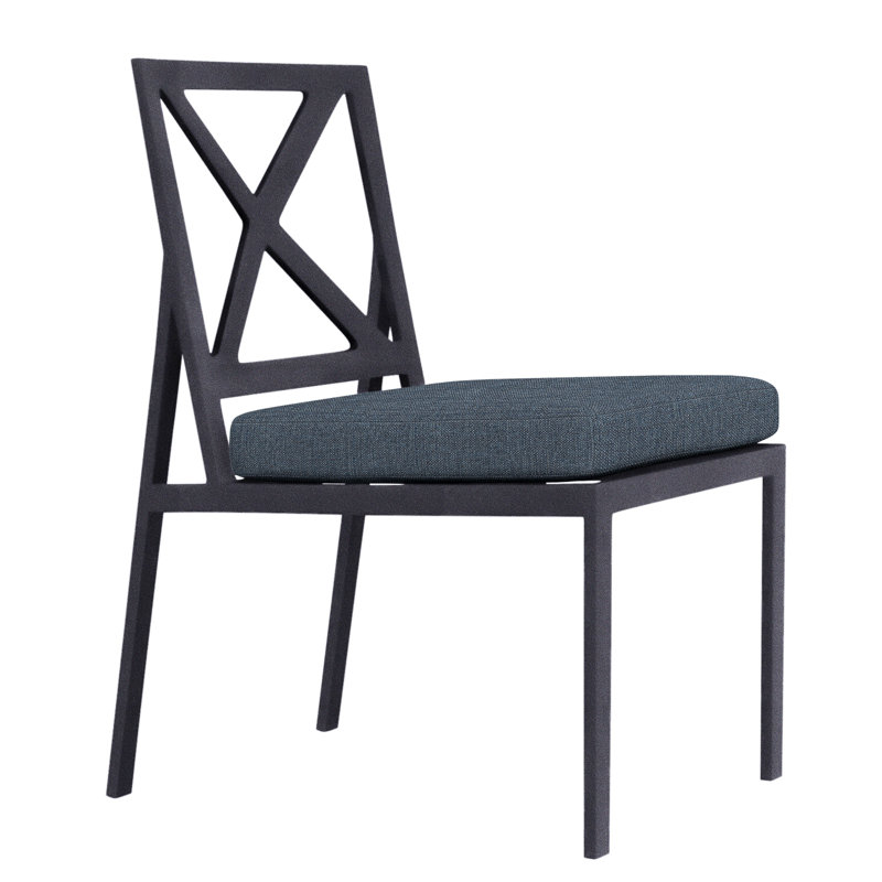 Marin Outdoor Dining Side Chair, Graphite, Adena Shale