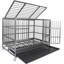 Caisse pour chien robuste de 47 pouces, niche pour chien indestructible, chenil à 2 portes pour chiens de taille moyenne à grande avec plateau amovible, cage pour chien à forte inquiétude pour l'intérieur et l'extérieur 