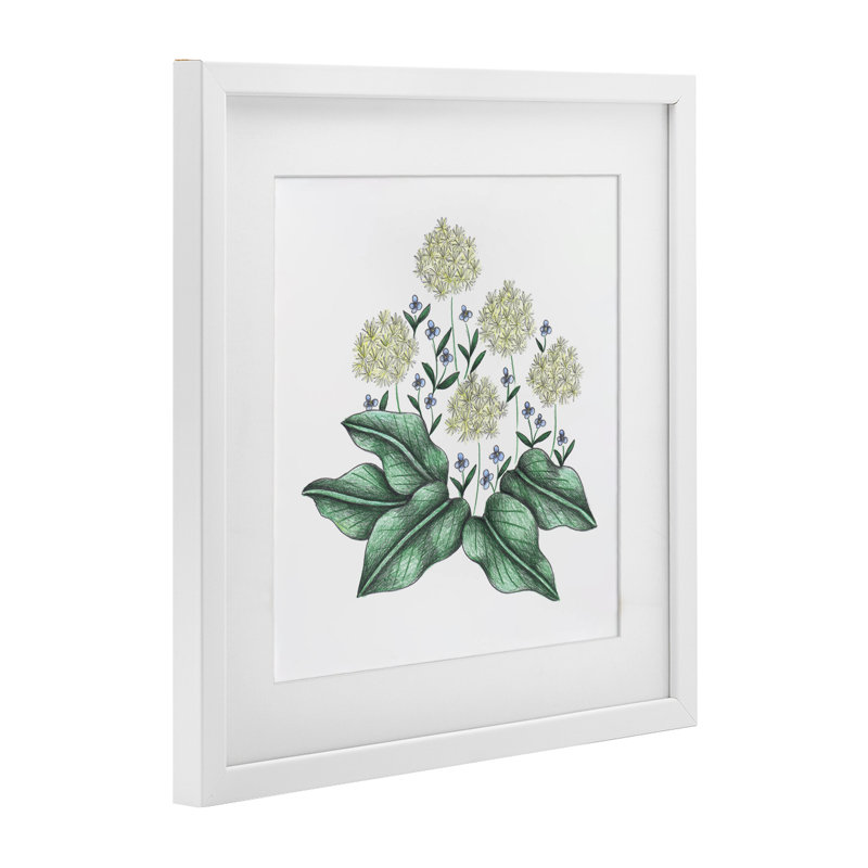 «Hello Wildflower», reproduction rétro encadrée sous verre, par Cecilia Battaini, H 13 po x l 13 po, Cadre blanc côtier