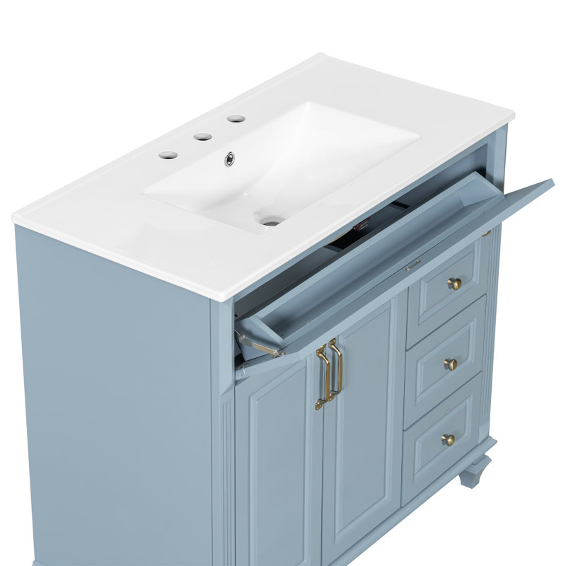 Meuble-lavabo simple 36 po avec plateau en céramique