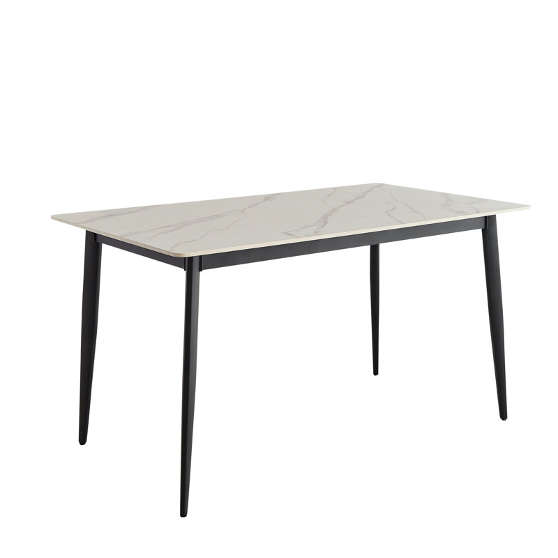 Table de salle à manger blanche en céramique