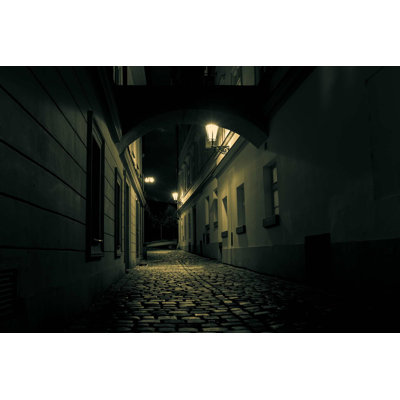 Mysterious Alley With Lanterns by Luchschen - Wrapped Canvas Print