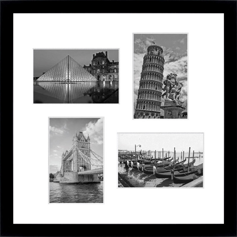 Addalie Wood Picture Frame with Mat, Black