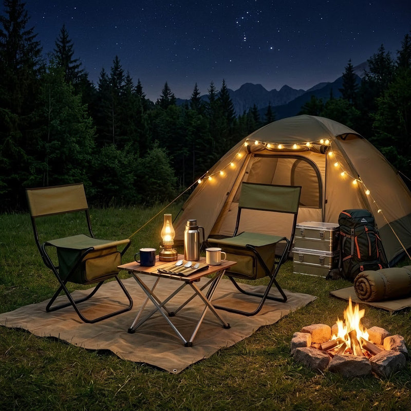 Chaise de camping pliante Nall, Vert