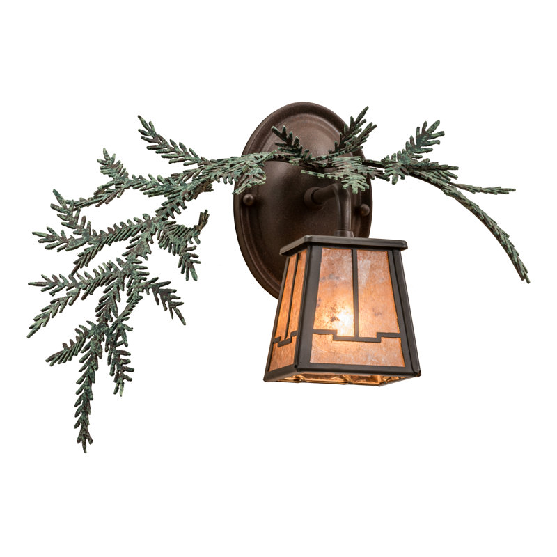 Lanterne murale d'extérieur Ullery Craftsman, H 8,5 po x l 16 po x P 9 po, Argent
