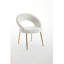 Chaise de salle à manger 1 pièce en tissu Teddy, avec dossier incurvé et pieds en métal doré, convient à la cuisine ou à la salle à manger-768487832