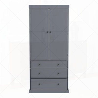77inch Farmhouse Kitchen Pantry, Freestanding Tall Cupboard Storage Cabinet with 3 Adjustable Shelves, 8 Door Shelves, 3 Drawers for Kitchen, Dining R by Lark Manor