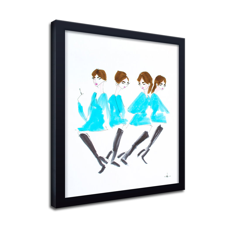 Pop Art et modèles rétro par Chauncey Jacks - Œuvre encadrée , H 30 po x l 24 po x P 1 po, Framed Print, Black