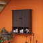 Armoire murale de salle de bain de style minimaliste avec 2 portes et tablettes réglables-1643012864