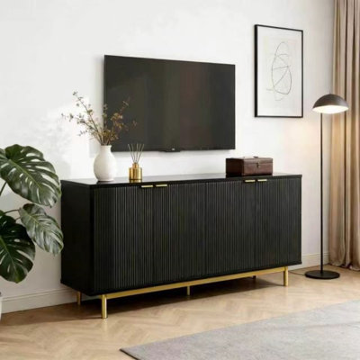 Modern TV Stand For 65" TV, Entertainment Center With Storage Cabinets & Adjustable Shelves, Wood Media Console Table For Living Room & Bedroom