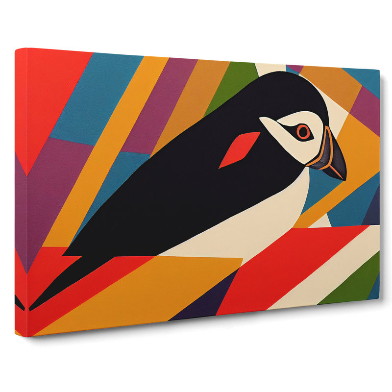 Puffin Bird Abstract Vol.2 - Wrapped Canvas, 40cm H x 60cm W x 3cm D