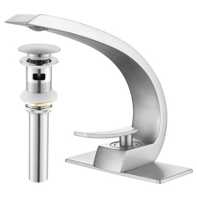 Single Handle Single Hole Bathroom Sink Faucet with Drain Assembly