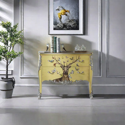 Hand-Painted Drawer Storage Cabinet