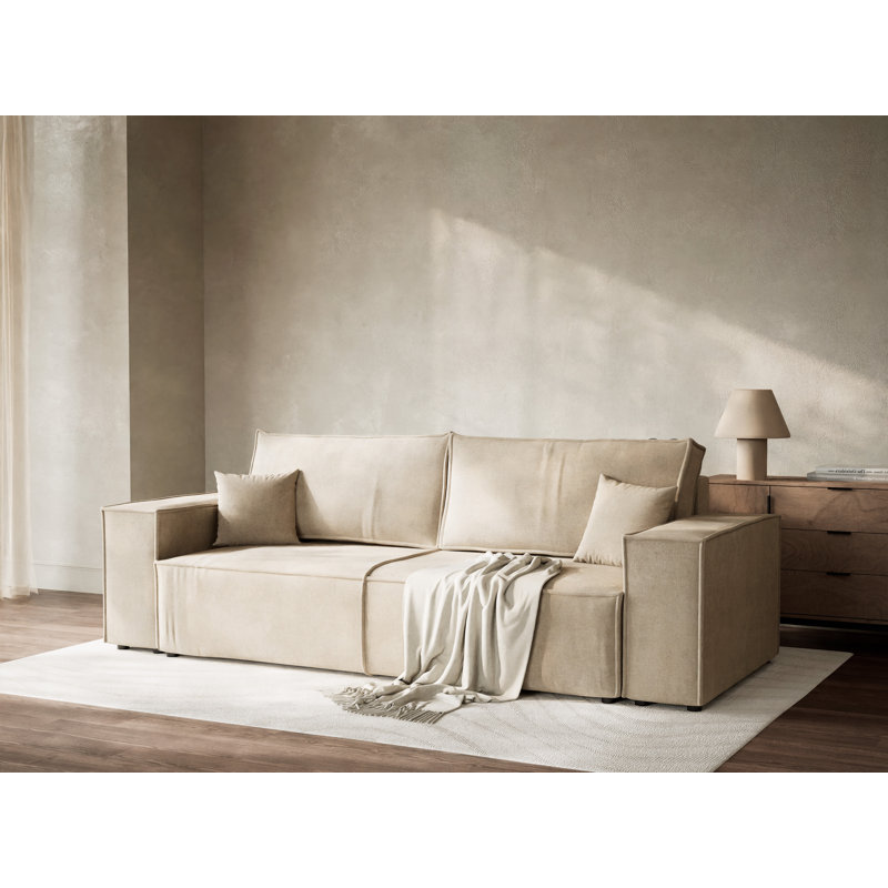 3 Seater Reclining Sofa, Light Beige