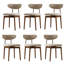 Ensemble en coton et lin avec chaises de salle à manger en bois à dossier incurvé (lot de 6)-113232895