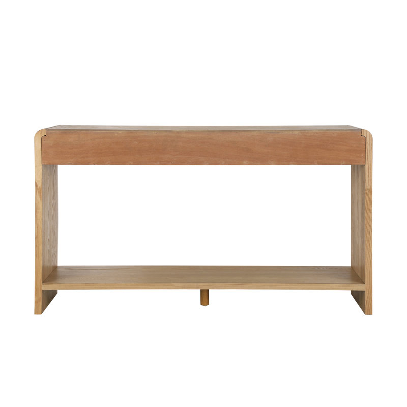 Modern 3-Drawer Console Table With Vertical Slats, Round Edge Design, Perfect For Entryway, Hallway Or Behind Sofa