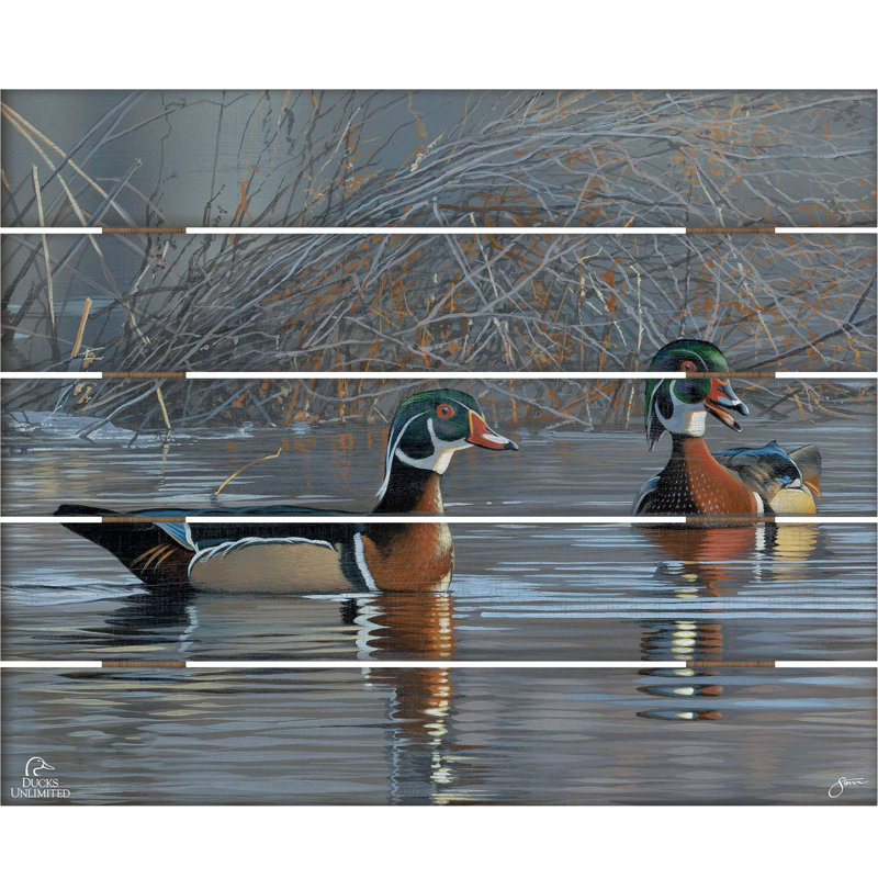 Bavardages printaniers, 45,7 x 55,9 cm, tableau mural en palette de bois