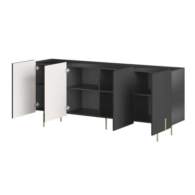 Oteri 200cm Sideboard, Gold/Black