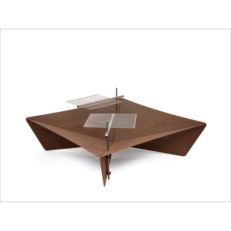 Ethan Square Stainless Steel Smokeless Fire Pit, 22cm H x 80cm W x 80cm D