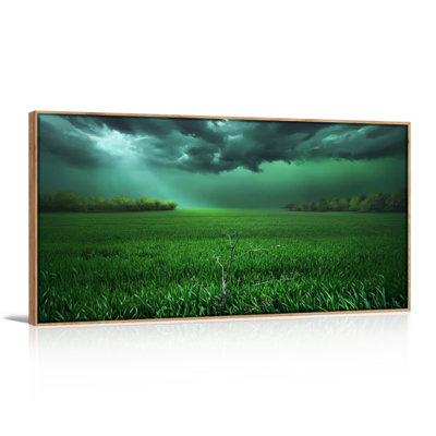 Tableau encadré sur toile « Champ orageux », 122 x 61 cm (48 x 24 pouces), 1 pièce