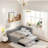 Elegant Multifunctional Daybed With Trundle And Drawers - Solid Wood Frame, Linen Upholstery, Space-Saving Sofa Bed For Living Room, Guest Room, Kids & Dorm-347633630-347633628