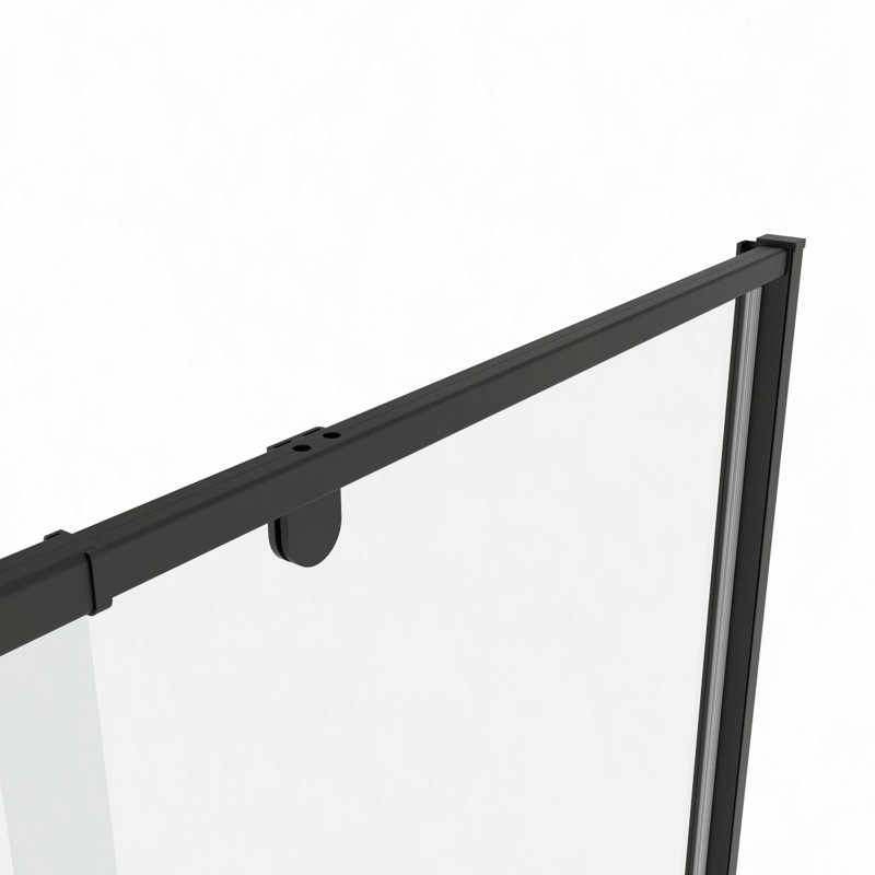 44-48" W X 71" H Piovt Swing Glass Shower Door,Frame Sliding Shower Door With 1/4"(6Mm) Clear SGCC Tempered Glass Shower Doors,Reversible Installation
